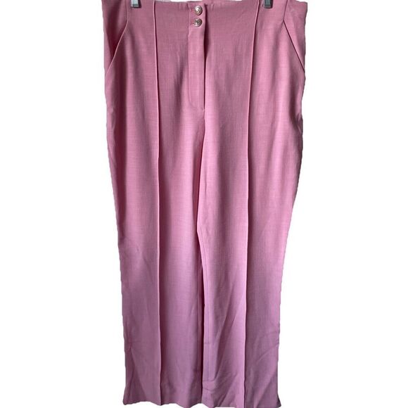 New Veronica Beard Kean Pleated Kick Flare Cropped Pant Peony Womens Size 14 - Picture 5 of 6